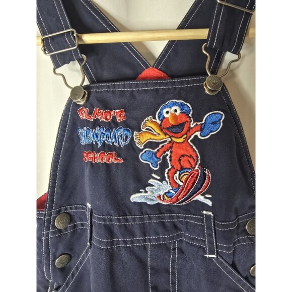 VTG Baby Toddler Sesame Street Elmo Fleece Lined Warm Overalls 18 Months Unisex - Picture 2 of 13